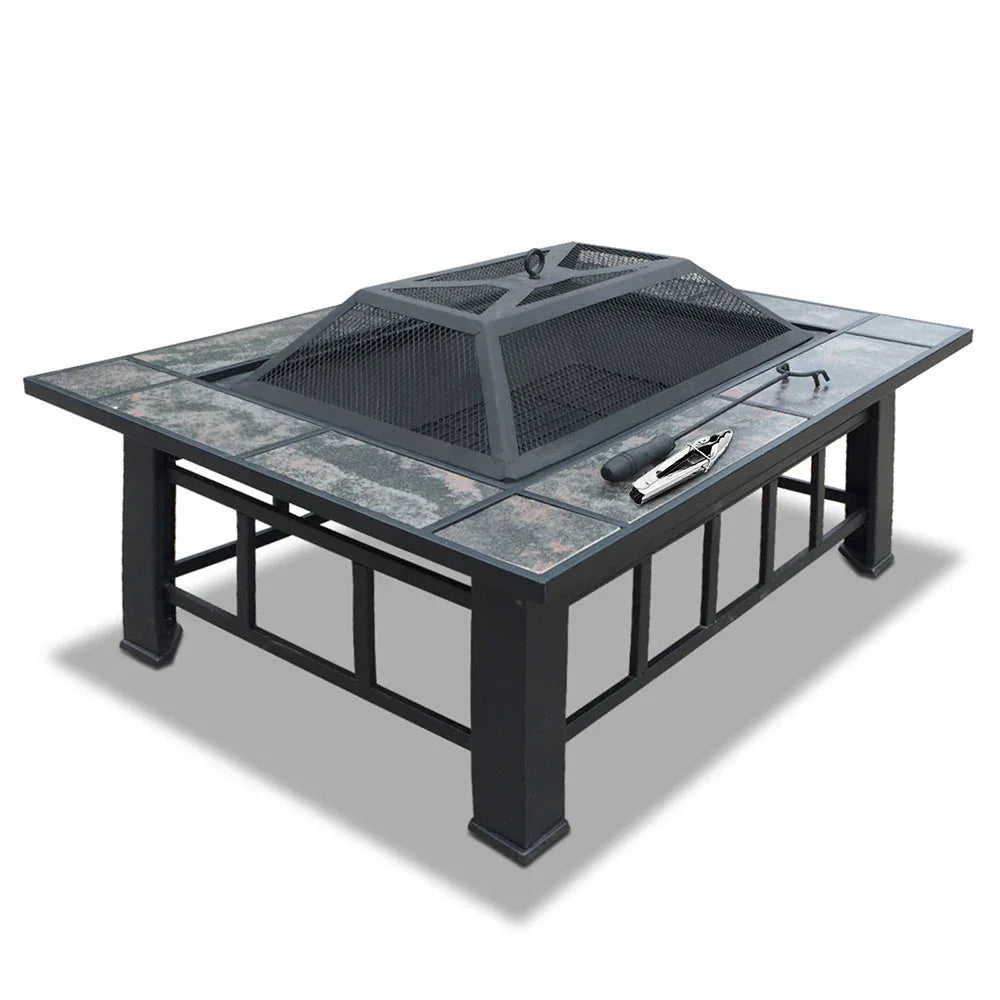 Grillz Fire Pit BBQ Grill Ice Bucket 3-In-1 Table - Mekamart Australia
