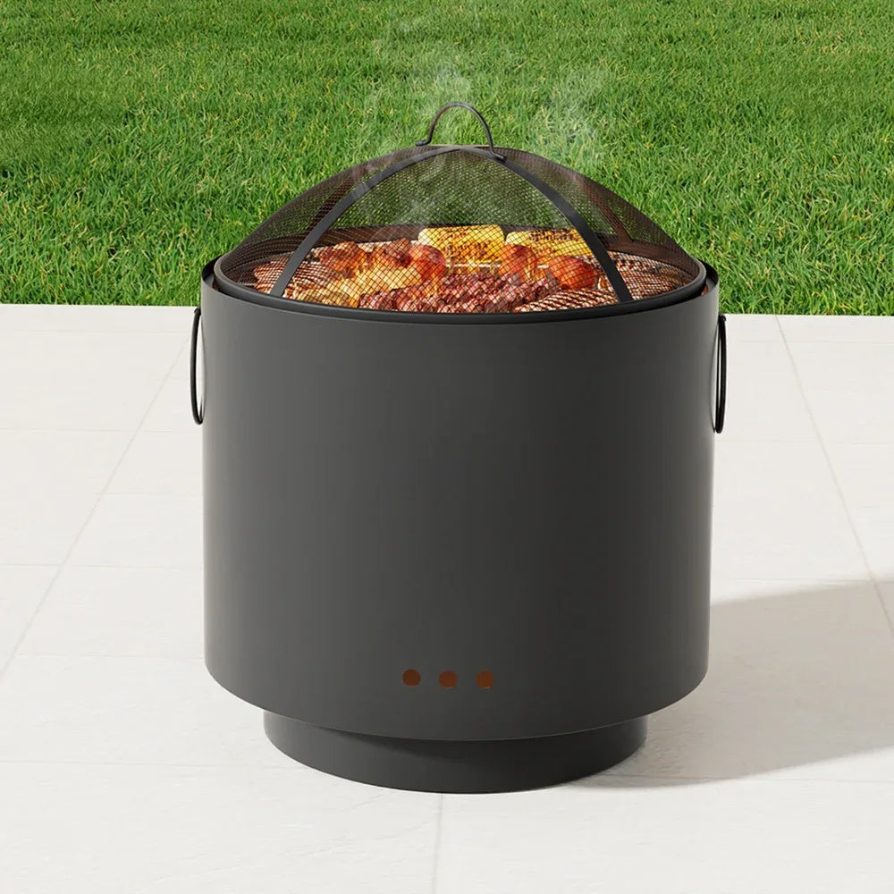 Grillz Fire Pit BBQ Portable Deep Bowl Outdoor Fireplace - Mekamart Australia
