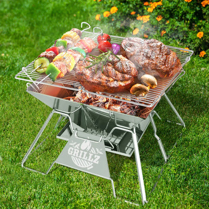 Grillz Fire Pit BBQ Grill with Carry Bag Portable - Mekamart Australia