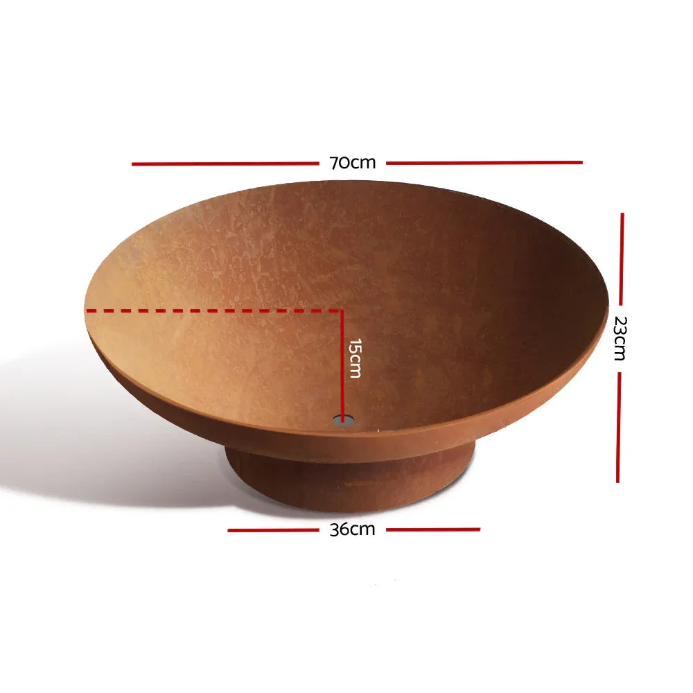 Grillz Fire Pit Bowl Cast Iron Rustic 70cm - Mekamart Australia