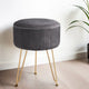 Artiss Ottoman Foot Stool Vanity Velvet Round Grey - Mekamart Australia