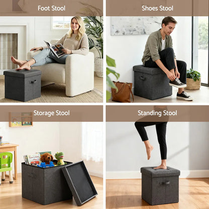 Artiss Storage Ottoman Rest Foot Stool Foldable - Mekamart Australia