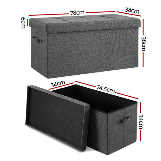 Artiss Storage Ottoman Foot Stool Rest Foldable - Mekamart Australia