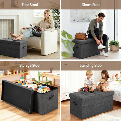 Artiss Storage Ottoman Foot Stool Rest Foldable - Mekamart Australia