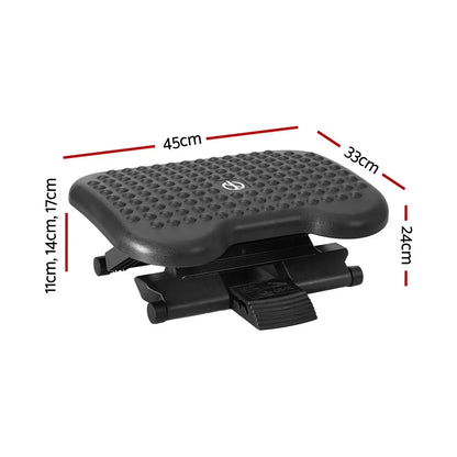Artiss Foot Rest Stool Office Under Desk Angle Adjustable Footrest Massage Black - Mekamart Australia