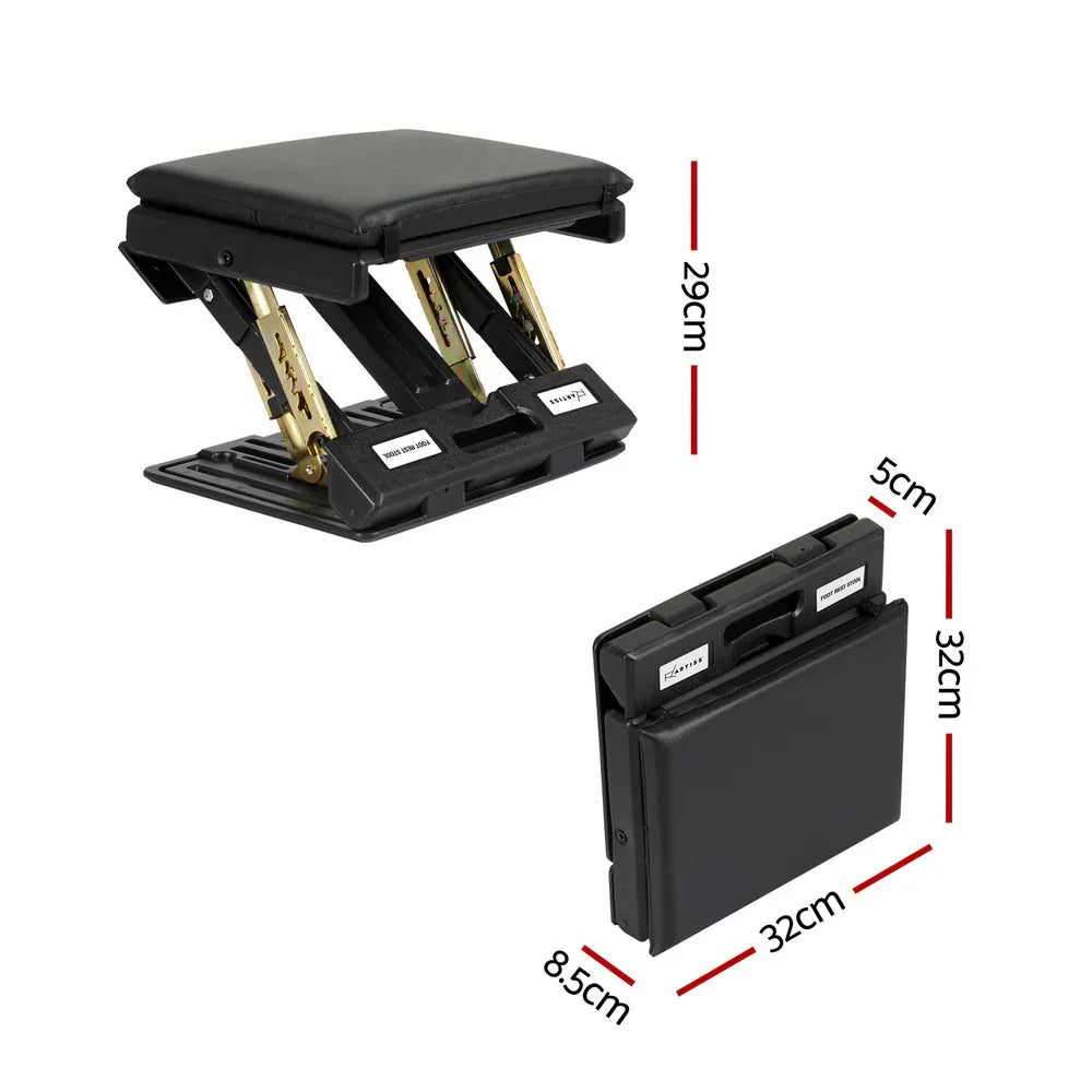 Artiss Foot Rest Stool Office Under Desk Fold Footrest Massage Cushion Pad Black - Mekamart Australia