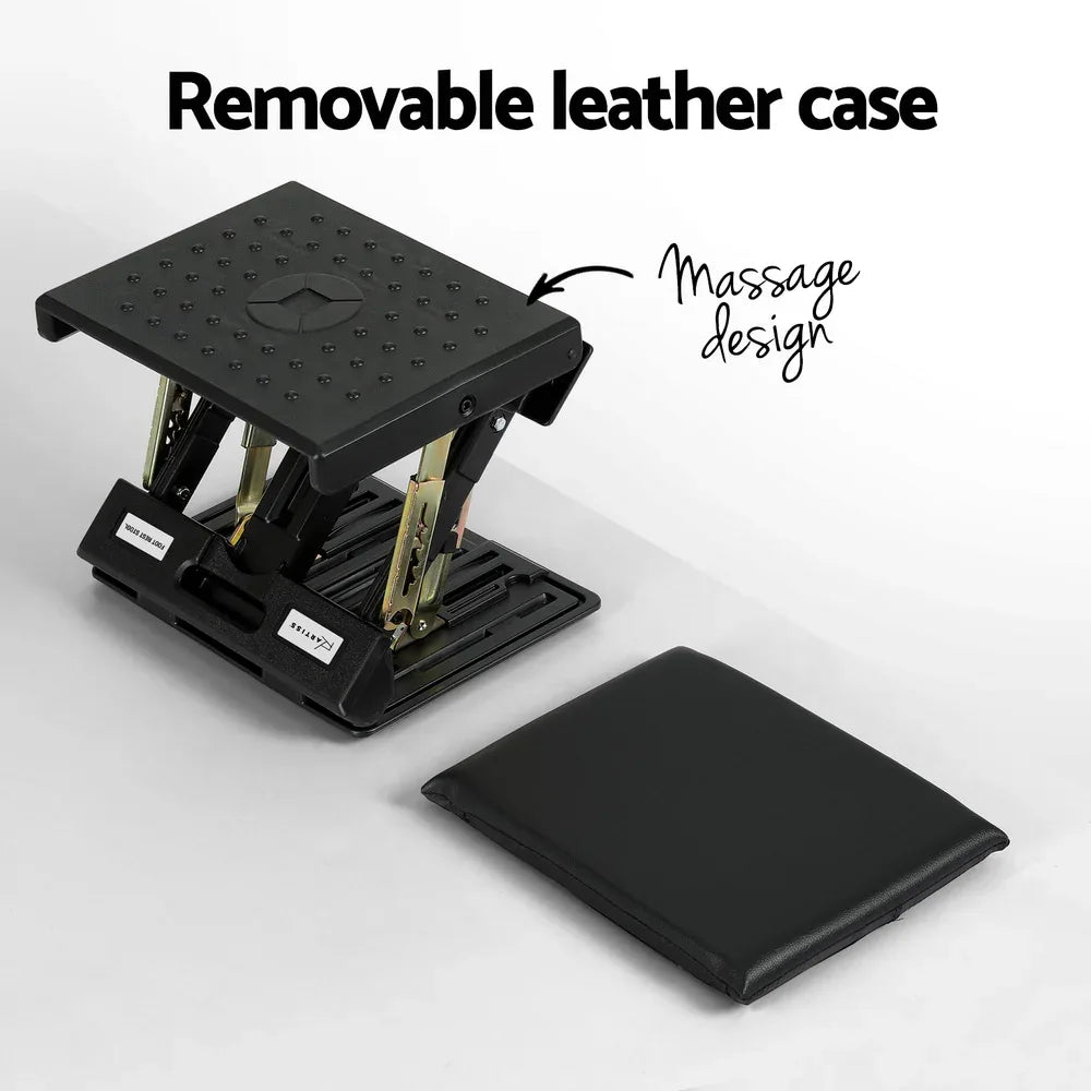 Artiss Foot Rest Stool Office Under Desk Fold Footrest Massage Cushion Pad Black - Mekamart Australia