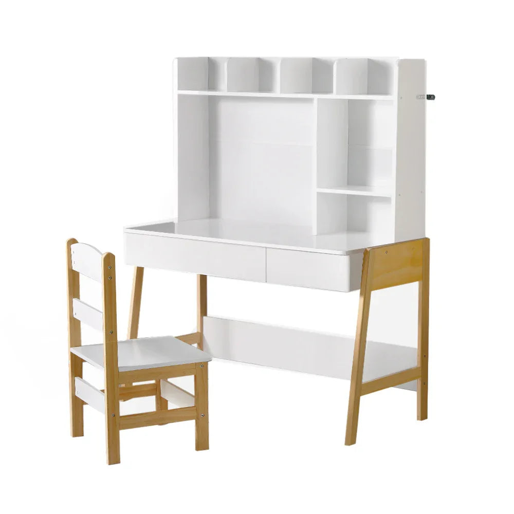 Keezi 2PCS Kids Table and Chairs Set Study Activity Toys Storage Desk Drawer - Mekamart Australia