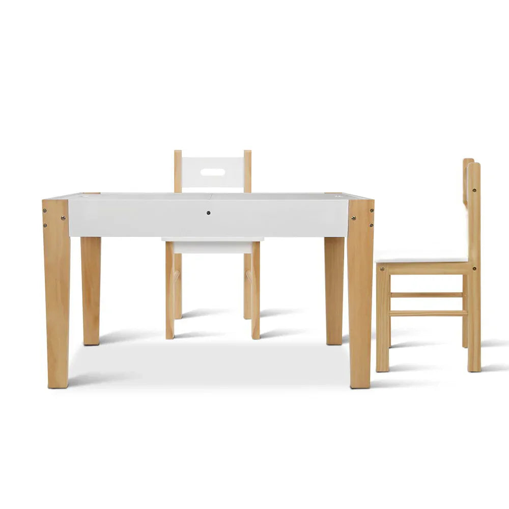 Keezi 3PCS Kids Table and Chairs Set Storage Toys Play Activity Desk Chalkboard - Mekamart Australia
