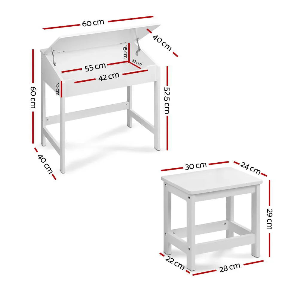 Keezi 2PCS Kids Table and Chairs Set Activity Children Playing Toys Study Desk - Mekamart Australia