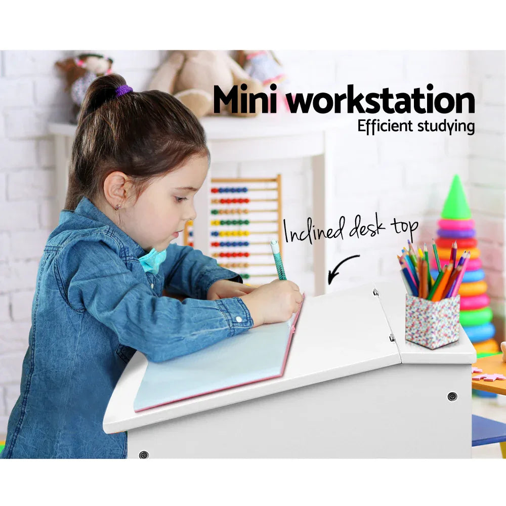 Keezi 2PCS Kids Table and Chairs Set Activity Children Playing Toys Study Desk - Mekamart Australia