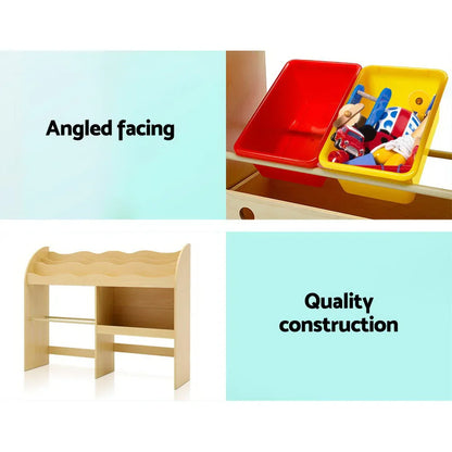 Keezi 3 Tiers Kids Bookshelf Storage Children Bookcase Toy Box Organiser Display - Mekamart Australia