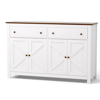 Artiss Buffet Sideboard Storage Cabinet Kitchen Cupboard 2 Drawers 140CM White - Mekamart Australia