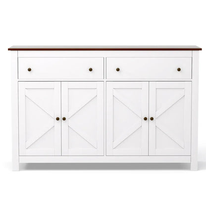 Artiss Buffet Sideboard Storage Cabinet Kitchen Cupboard 2 Drawers 140CM White - Mekamart Australia