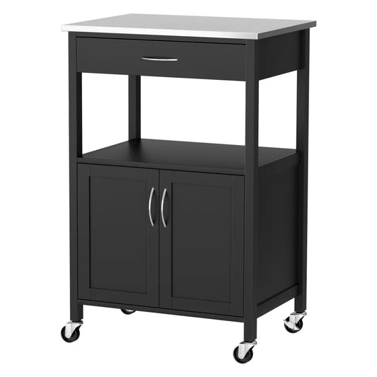 Artiss Kitchen Island Trolley Rolling Serving Cart Storage Drawer Cupboard 60cm - Mekamart Australia