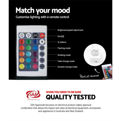 Artiss Bedside Table LED - HERES Black - Mekamart Australia
