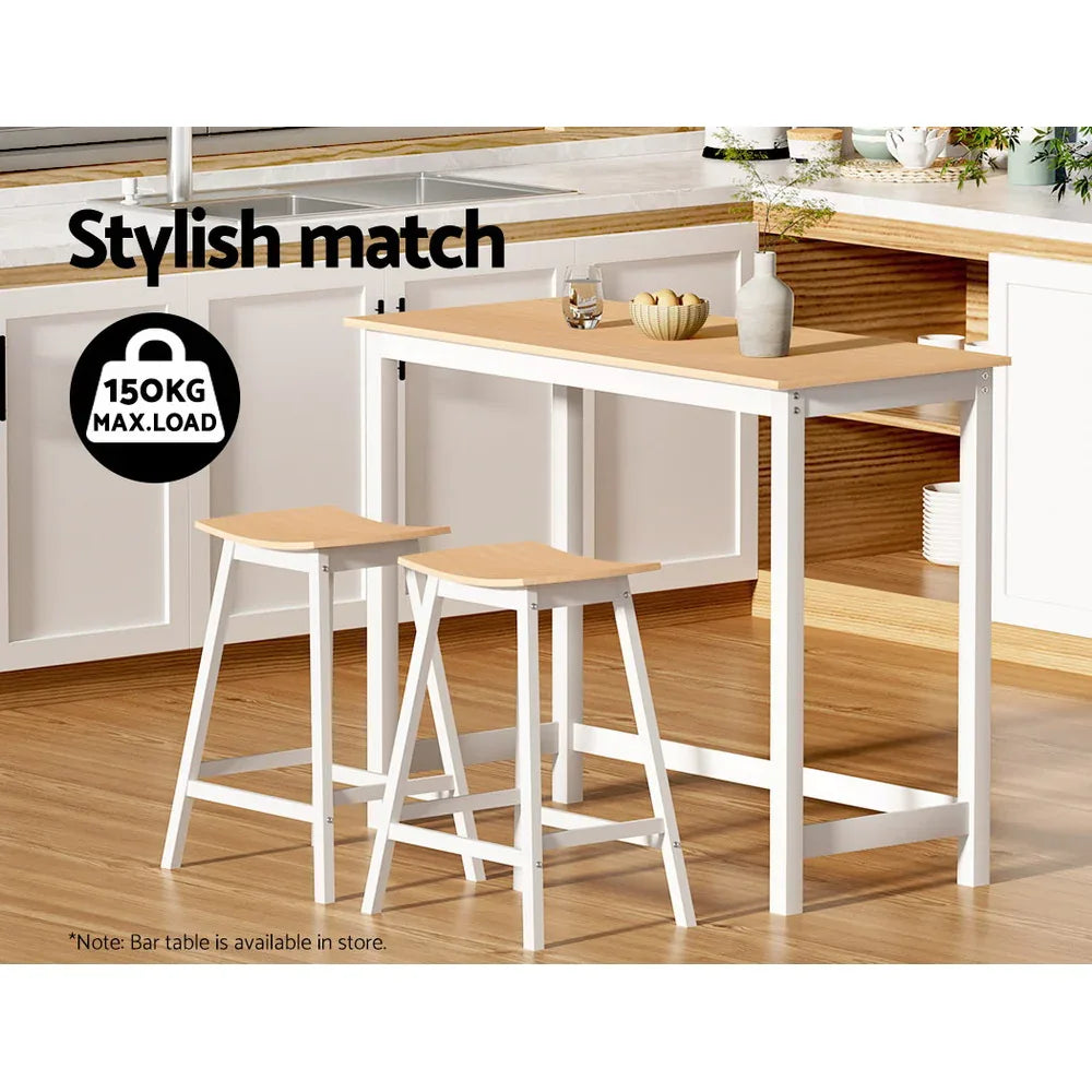 Artiss 2x Bar Stools Wooden Chairs Oak - Mekamart Australia
