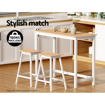 Artiss 2x Bar Stools Wooden Chairs Oak - Mekamart Australia