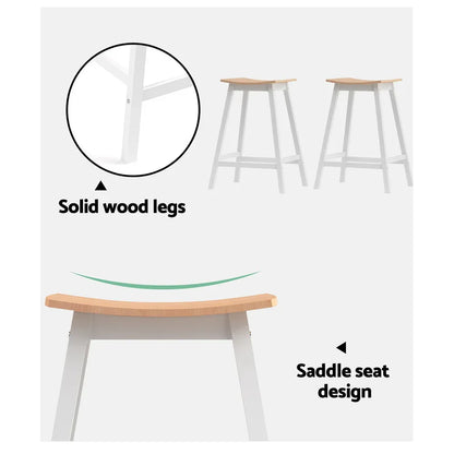Artiss 2x Bar Stools Wooden Chairs Oak - Mekamart Australia