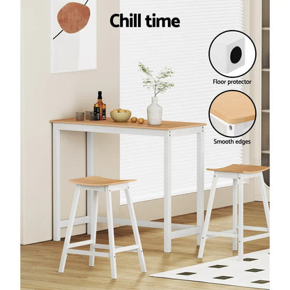 Artiss 2x Bar Stools Wooden Chairs Oak - Mekamart Australia