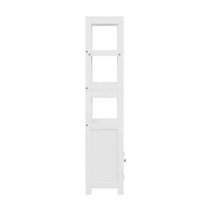 Artiss Bathroom Floor Storage Cabinet with 2 Drawers 3 Open Shelves 2 Doors White - Mekamart Australia