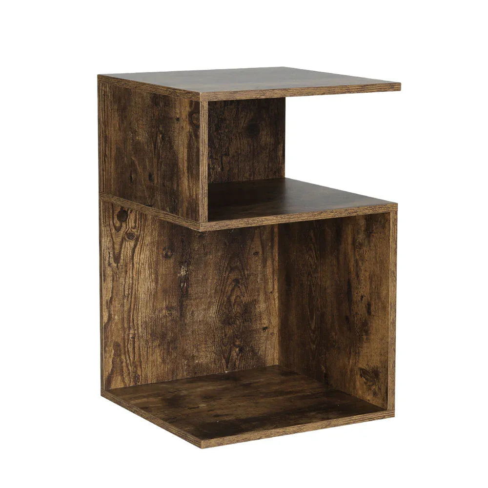 Artiss Bedside Table Shelves Side End Table Storage Nightstand Rust Oak UMENI - Mekamart Australia