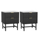 Artiss 2x Bedside Table 2 Drawers - Black - Mekamart Australia