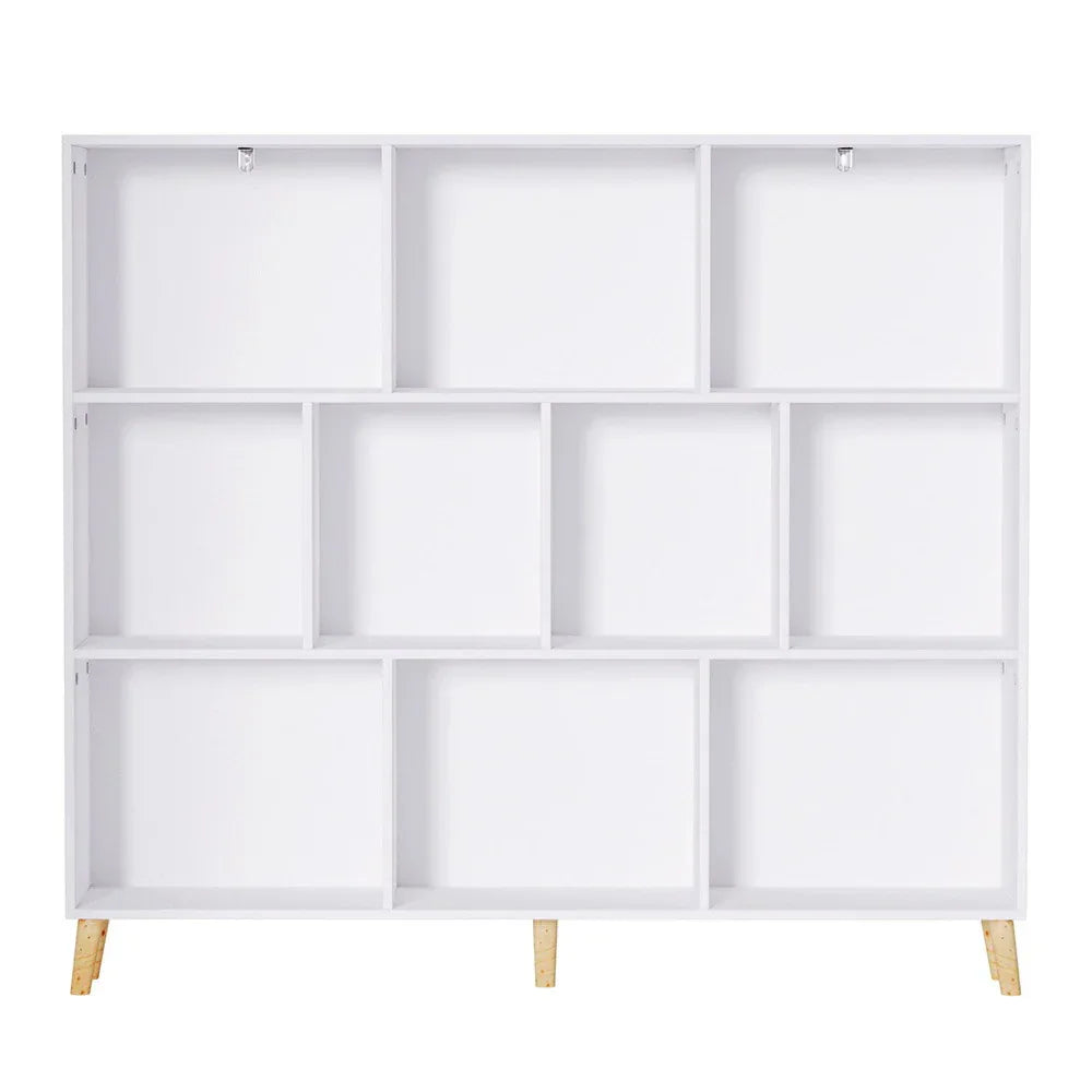 Artiss Bookshelf 3 Tiers 10 Cubes - CORA White - Mekamart Australia