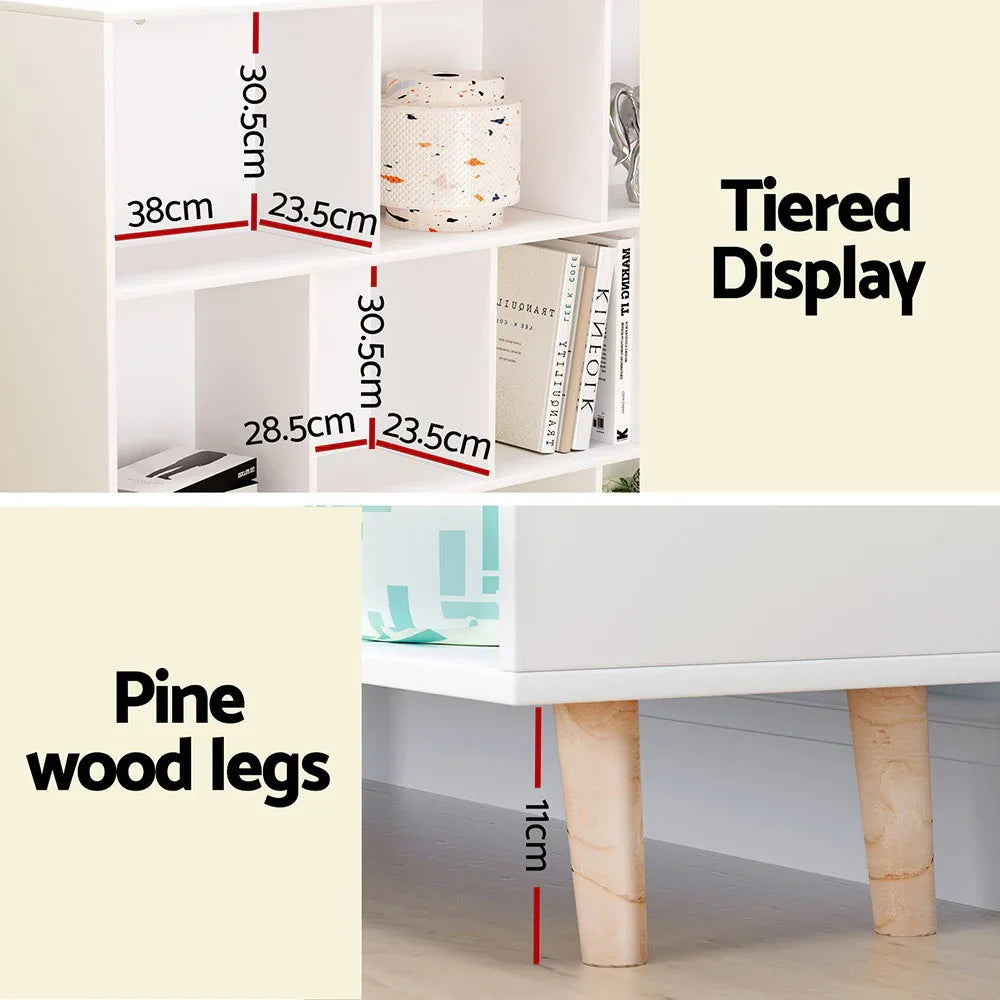 Artiss Bookshelf 3 Tiers 10 Cubes - CORA White - Mekamart Australia