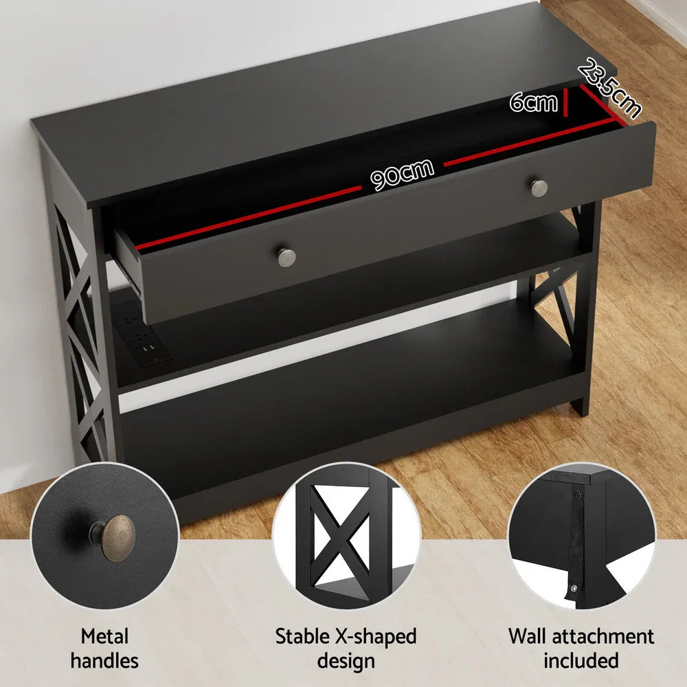 Artiss Console Table 3-tier USB Outlets - Mekamart Australia