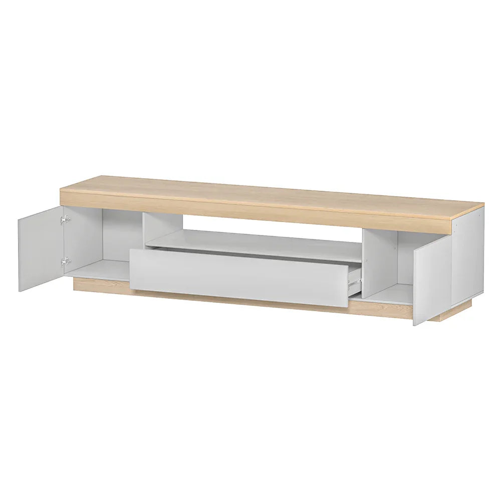 Artiss TV Cabinet Entertainment Unit Stand 180CM White Wood - Mekamart Australia