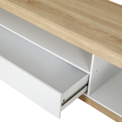 Artiss TV Cabinet Entertainment Unit Stand 180CM White Wood - Mekamart Australia