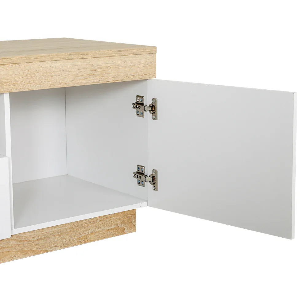 Artiss TV Cabinet Entertainment Unit Stand 180CM White Wood - Mekamart Australia