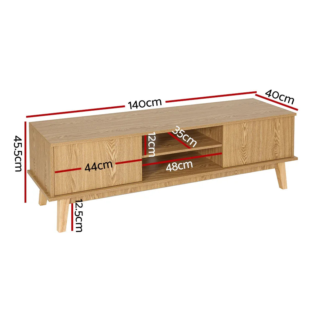 Artiss TV Cabinet Entertainment Unit Stand Storage Shelves TV Unit 140CM - Mekamart Australia