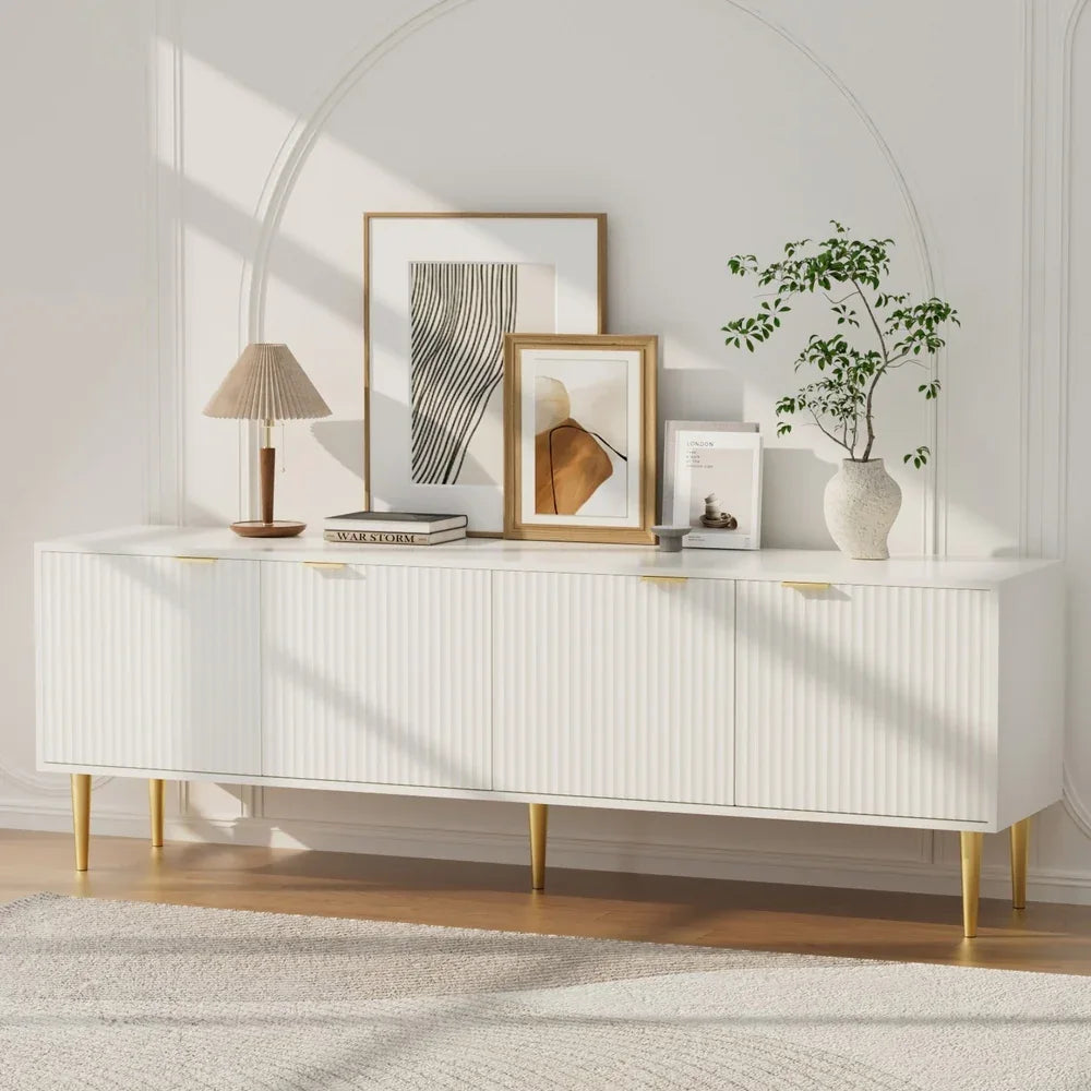 Artiss TV Cabinet Entertainment Unit Stand Storage 180CM White - Mekamart Australia