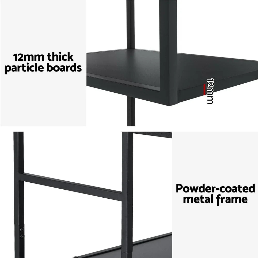 Artiss Bookshelf 5 Tiers RHYS Black - Mekamart Australia