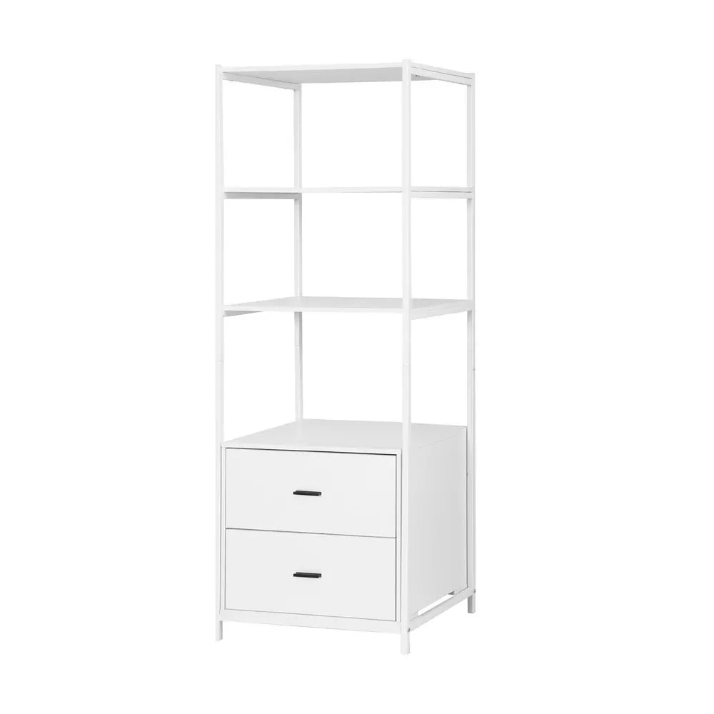 Artiss Bookshelf Display Shelf 2 Drawers 152CM White - Mekamart Australia