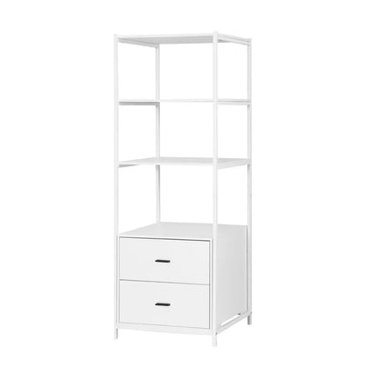 Artiss Bookshelf Display Shelf 2 Drawers 152CM White - Mekamart Australia