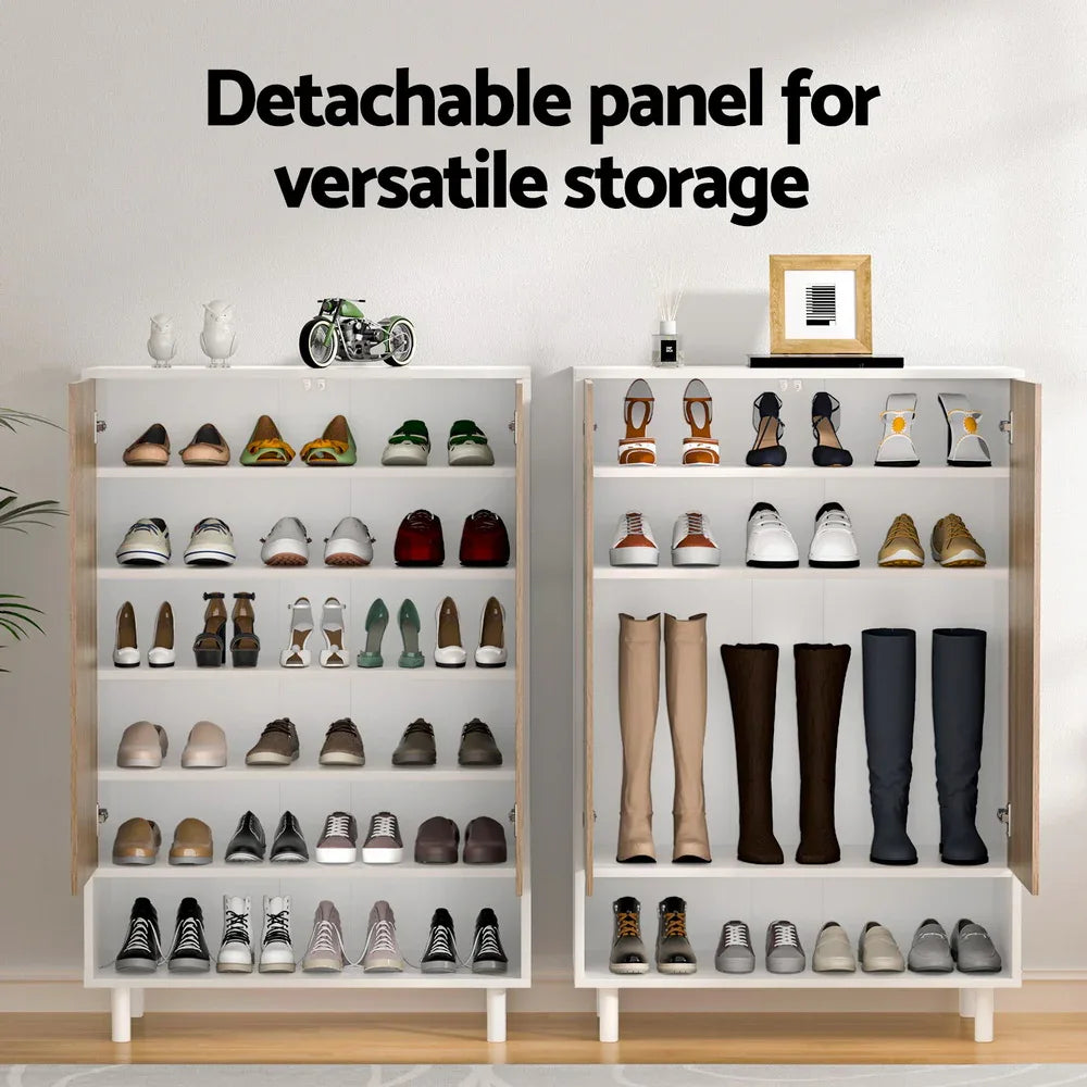 Artiss Shoe Rack Cabinet 24 Pairs 6-tier White - Mekamart Australia
