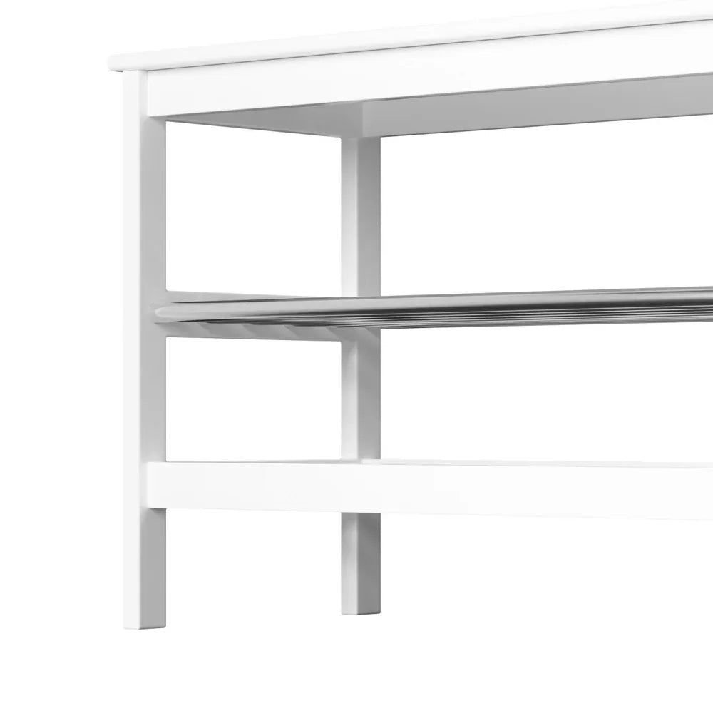 Artiss Shoe Rack Cabinet Bamboo Bench 10 Paris White - Mekamart Australia
