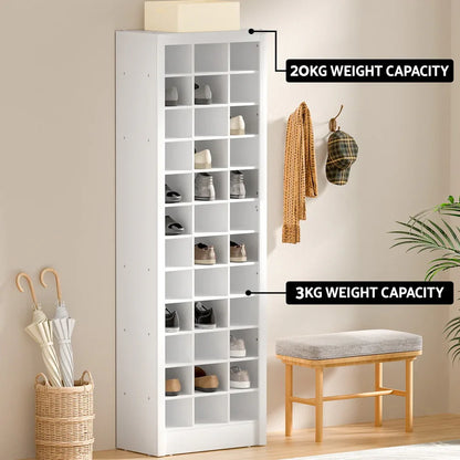 Artiss Shoe Rack 12-tier 36 Pairs Storage White - Mekamart Australia