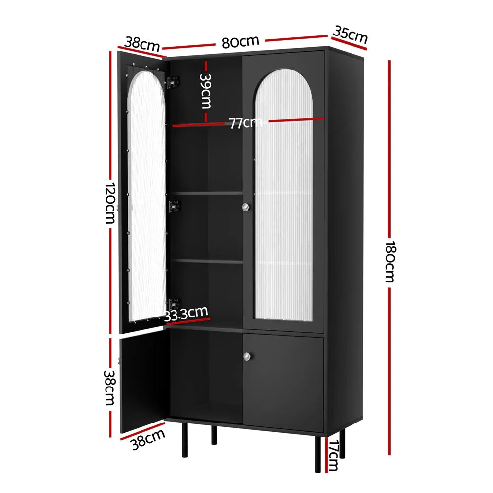 Artiss Buffet Sideboard Cupboard Cabinet Black - Mekamart Australia