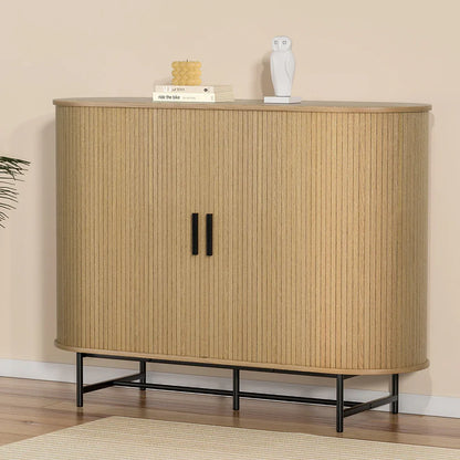 Artiss Buffet Sideboard Cupboard Cabinet Sliding Doors Pantry Storage Oak PIIA - Mekamart Australia