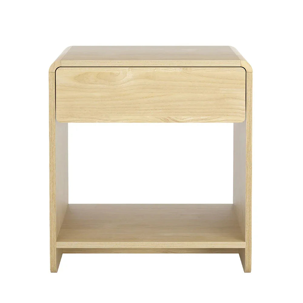 Artiss Bedside Table Drawer Open Shelf Pine - Mekamart Australia