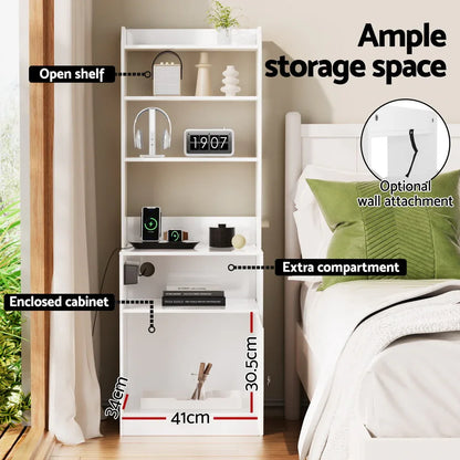 Artiss Bedside Table Nightstand Charging Station - Mekamart Australia
