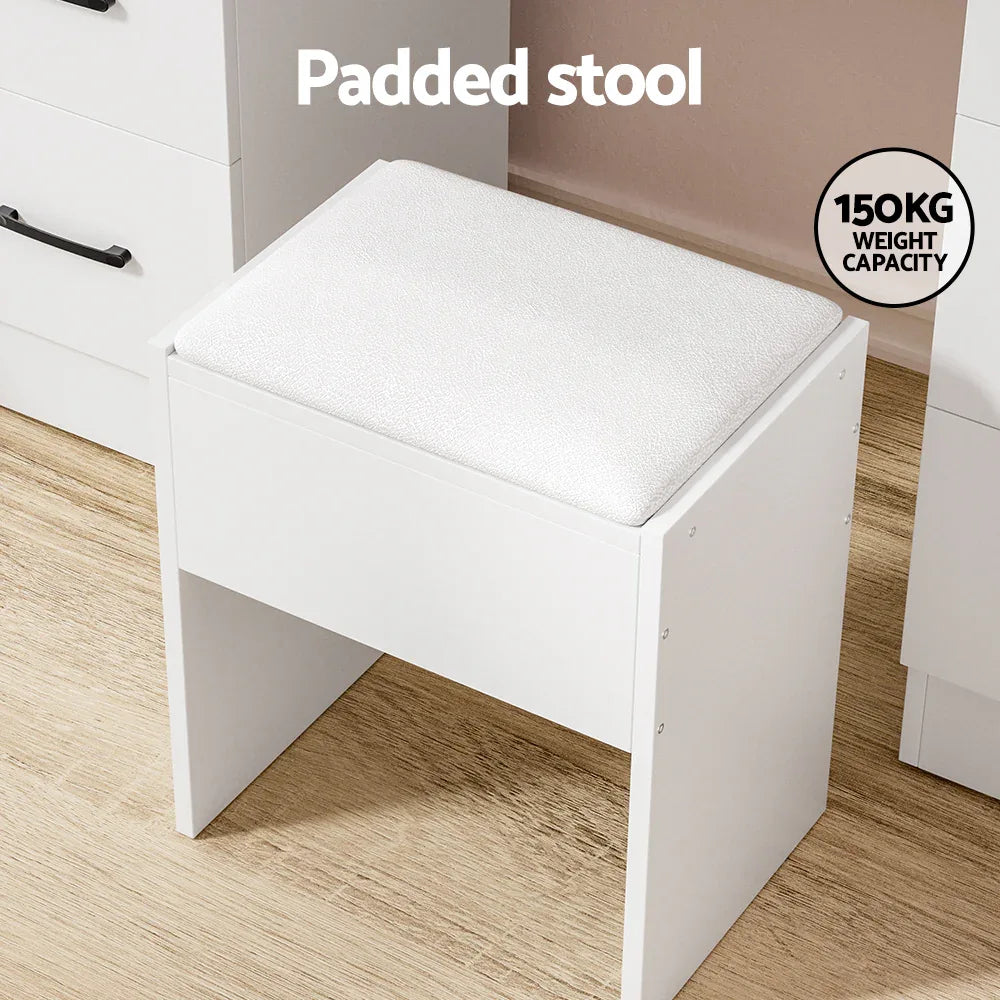 Artiss Dressing Table Set Stool 10 Led Bulbs White Debbie - Mekamart Australia