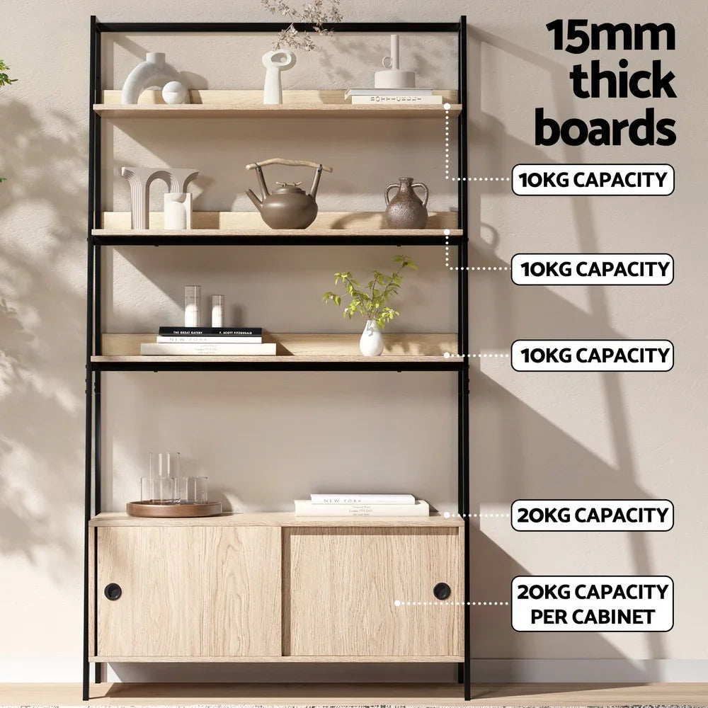 Artiss Bookshelf 5 Tier Cube Cabinet MIRA Oak - Mekamart Australia