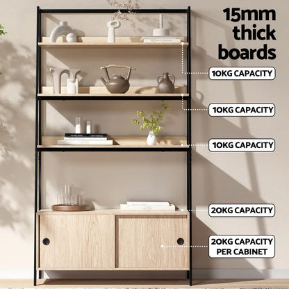 Artiss Bookshelf 5 Tier Cube Cabinet MIRA Oak - Mekamart Australia