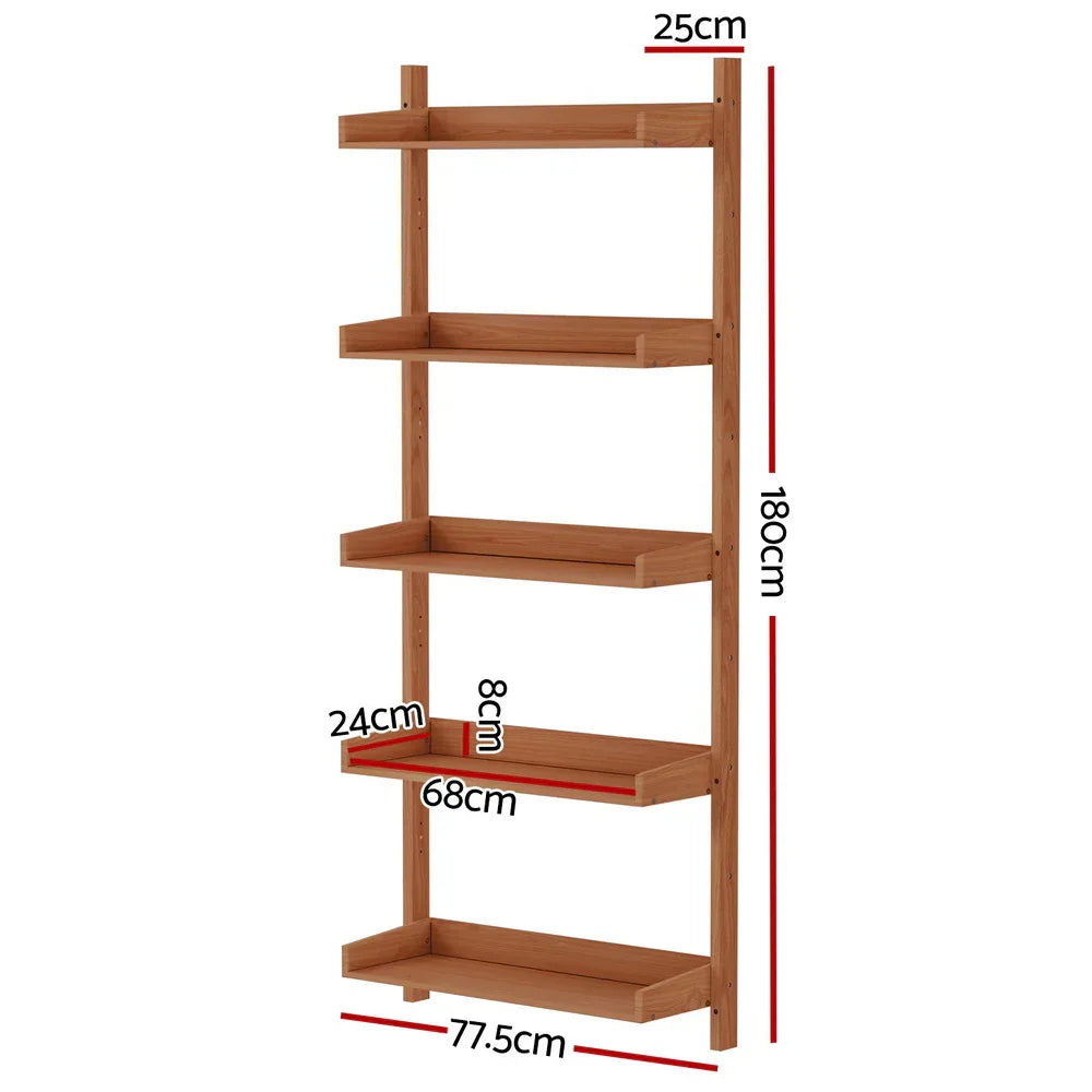 Artiss Bookshelf Floating Shelf CAPIZ Oak - Mekamart Australia