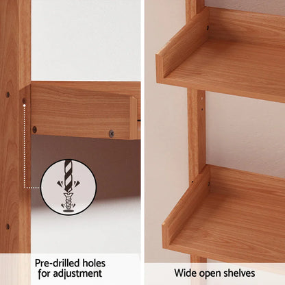 Artiss Bookshelf Floating Shelf CAPIZ Oak - Mekamart Australia